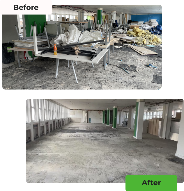 Before and After - Building site waste removal